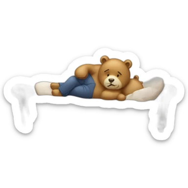 ourson qui dort sur le canapé sticker