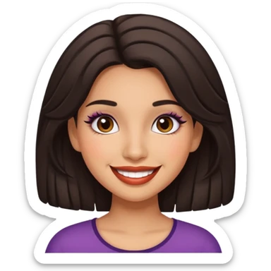 A latina girl wearing big lashes and cute makeup sticker