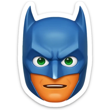 batman emoji in blue, orange and green color sticker