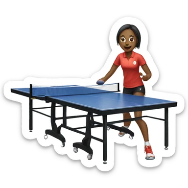 Women playing table Tennis sticker