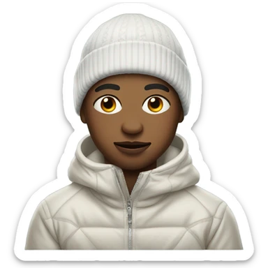 realistic portrait of boy wearing jewelry light skin with a ski mask on sticker