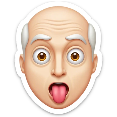 Crazy guy with tongue out eyes rolled back sticker