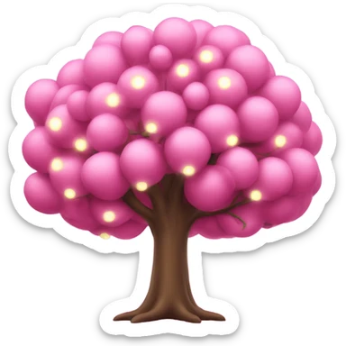 Large pink tree with hanging lights  sticker