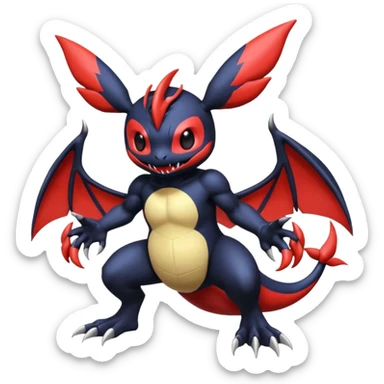 Venom-Stitch-Pikachu-Yveltal-Lunala-Fakémon-hybrid-creature (full body)  sticker