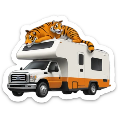 Clemson-tiger-driving-a-class-a-rv sticker