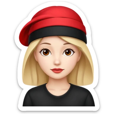 Ladies red hat with ribbon  sticker