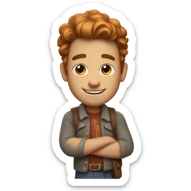 friendly, nice, welcoming, happy, in PIXAR styl sticker