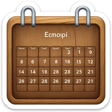 calendar wood sticker
