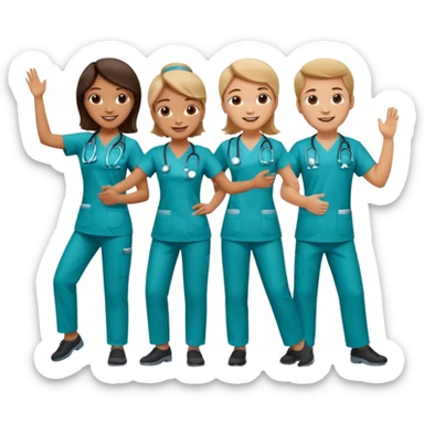 doctors doing cardio dance sticker