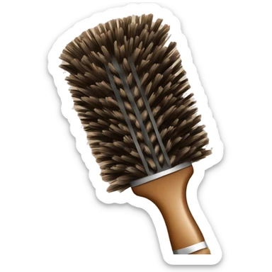 Brown hair brush sticker