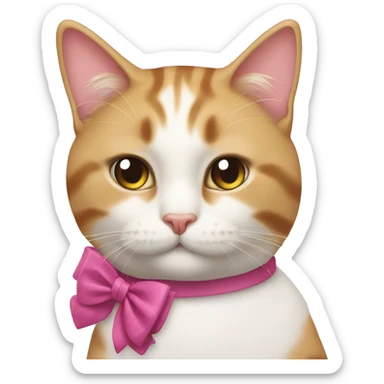 Cat with bow sticker