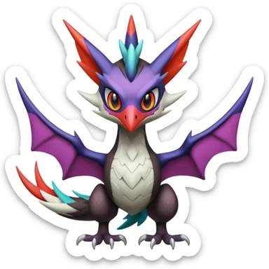 Noibat-Noivern-Silvally-Fakémon-hybrid-creature (full body)  sticker