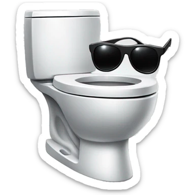 Toilet bowl wearing sunglasses sticker