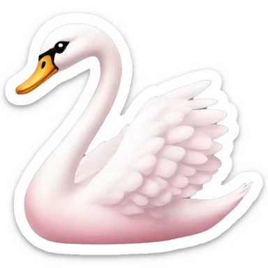 Light pink swan with bow sticker