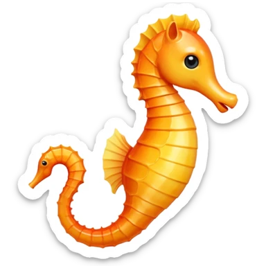 seahorse emoji, simple and cheerful, apple style sticker