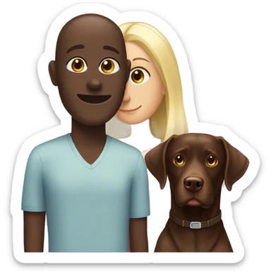 Chocolate lab hanging out with a blonde girl sticker