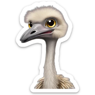 ostrich dressed as human sticker