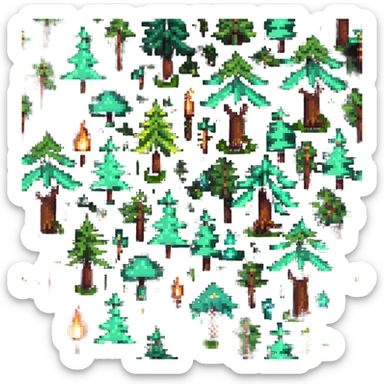enchanted forest with magical elements sticker
