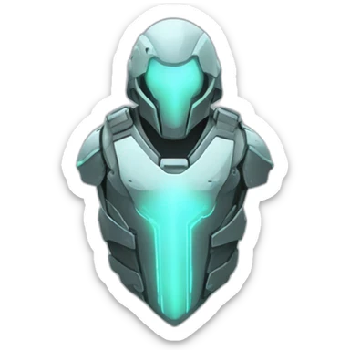 futuristic Phantom Infiltration armored breastplate colored with ghost effect sticker