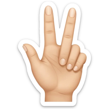 Hand gesture with thumb index and middle finger up sticker