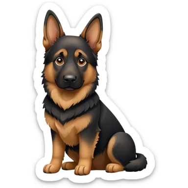 Black tan german shepherd stting sticker