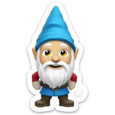 Snowball fight garden gnome sticker