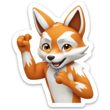 fox hand hang loose sticker