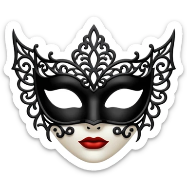 goth black lace mask sticker