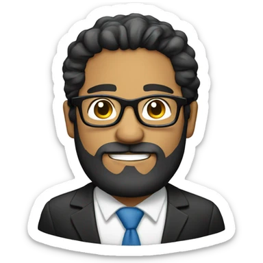 Hispanic man with a beard and glasses sticker