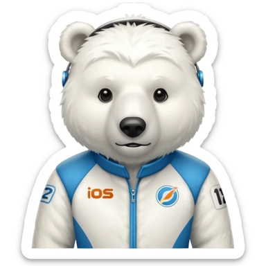 polar bear f1 driver  sticker
