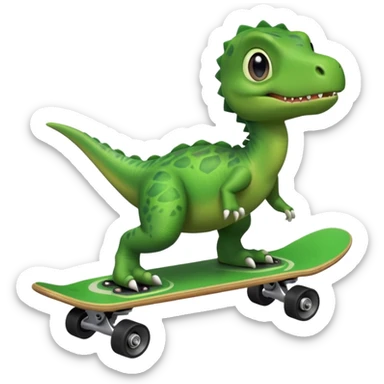 Baby dinosaur on a skateboard sticker