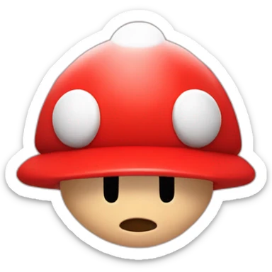 super mario front headshot red hat sticker