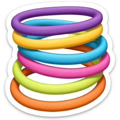 hair tie for tying hair，colourful，三根叠在一起，交错着叠 sticker