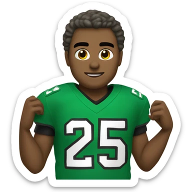 Eagle playing football in Kelly green uniform jersey number 25 sticker
