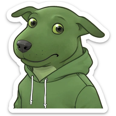 dog wearing hoodie sticker