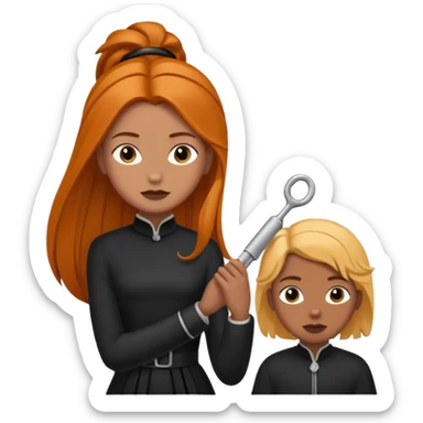 Genre moi un garçon noir roux avec un haut noire et des vanilles qui fait un câlin à. Une fille noir clair avec de longue tresses et un haut noir  sticker