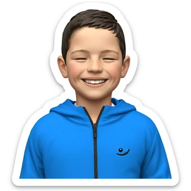 smiling boy with closed eyes sticker