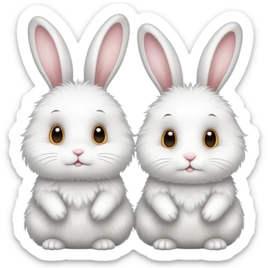 White rabbits with 1st April sign sticker