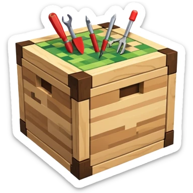 crafting table with tools like a minecraft style cube crafting table 100% like a minecraft table crafting sticker
