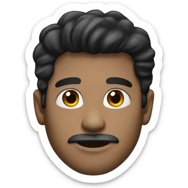 man with black hair, ligth skin and no beard and no mustache sticker