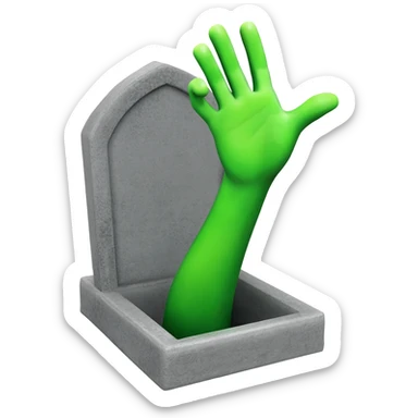 green arm reaching of grave sticker