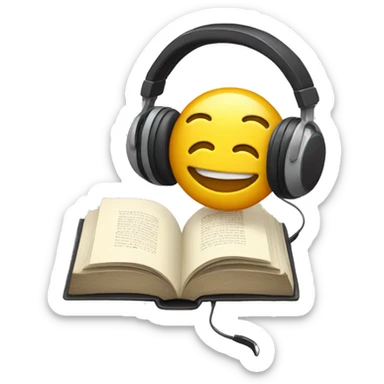 book and headphones sticker