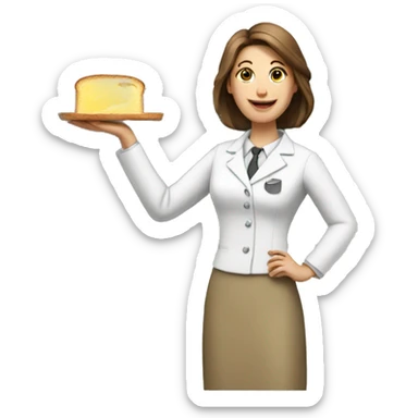 a teacher spreading butter on a toast sticker