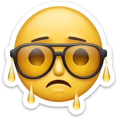 crying emoji with sunglasses on sticker
