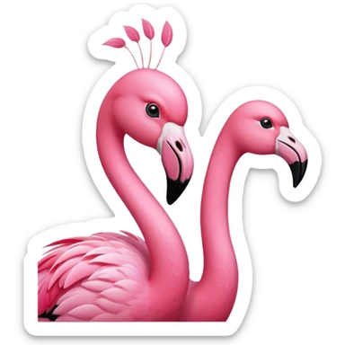 Flamingo with six fingers on his forehead sticker