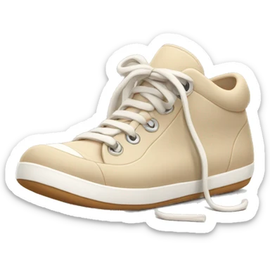 cozy beige sneakers with untied laces sticker