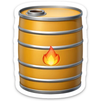 generate a realistic rust-free metal natural gas barrel sticker