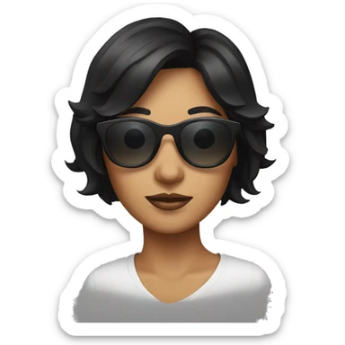 woman with sun glasses, short black hair  sticker