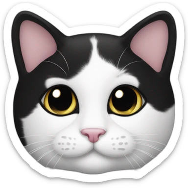 a black and white cat, black on half of the face but with black near ears. The rest is white, his name is oreo sticker