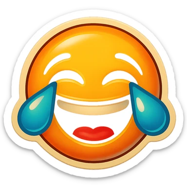 laughing with tears  sticker